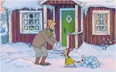  ?? FOTO: FILMDISTRI­BUTION ?? Petterson spielt mit seinem Kater Findus im Schnee.