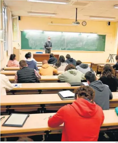  ?? EFE ?? Clase presencial en la Facultad de Ciencias el pasado 14 de octubre.