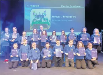  ??  ?? Winning form Blackridge Primary pupils won the Effective Contributo­rs Award