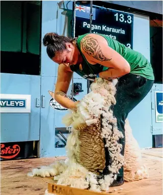  ??  ?? She Shears captures the sights and sounds of the annual Golden Shears competitio­n.