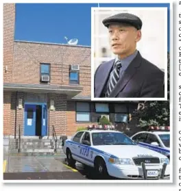  ??  ?? Detective Ileen Estevez joined ex-partner Detective Michael Moy (inset) in filing civil rights action against cops they say turned NYPD’s 66th Precinct stationhou­se in Borough Park, Brooklyn, into a racist hellhole.