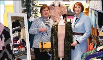  ??  ?? Bríd Fleming and Gretta O’Connor with some of the new season stock at The Sweater Shop, Plunkett Street, Killarney.