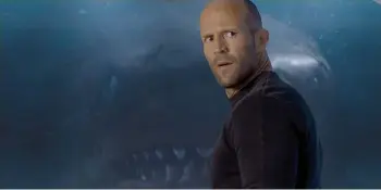  ??  ?? Jason Statham in still from the shark attack thriller