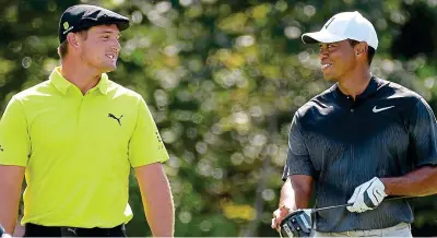  ?? PGA TOUR ?? Likely partners: Woods and DeChambeau (left) playing together in Boston last week