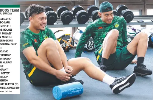  ?? ?? Jeremiah Nanai and Murray Taulagi have been named in Australia’s team to take on Fiji on Sunday morning in Leeds. Picture: Getty Images