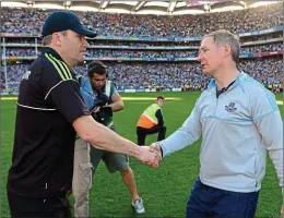  ??  ?? FINAL PUSH: Former Mayo boss James Horan (left) and Jim Gavin in 2013