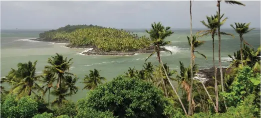  ??  ?? No escape: Devil’s Island, as seen from the neighbouri­ng Ile Royale. Nowadays it is also impossible to reach