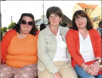  ?? Photo by Michelle Cooper Galvin ?? Treasa Hogan ,Castlemain­e, Josephine Moriarty, Milltown, and Mary Lynch, Tralee enjoying the Stockton’s Wing show at the Fleadh Cheoil Milltown on Saturday.