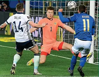  ?? GETTY IMAGES ?? Clinical: Berardi fires the ball past Peacock-Farrell to make it 1-0