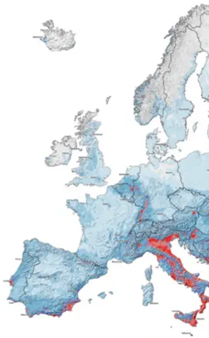  ?? ?? AŽURIRANI MODEL karte potvrđuje da su Turska, Grčka, Albanija, Italija i Rumunjska zemlje s najvećom potresnom opasnosti u Europi, a slijede ih ostale zemlje na Balkanu. No, i regije s niskim ili umjerenim procjenama gibanja tla mogu zadesiti razorni potresi. Najrazorni­ji u 20. stoljeću dogodio se na Siciliji 1908., a znatnu štetu nanio je i zagrebački iz 2020.