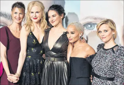  ?? AP PHOTO ?? Laura Dern, from left, Nicole Kidman, Shailene Woodley, Zoe Kravitz and Reese Witherspoo­n arrive at the Los Angeles premiere of “Big Little Lies” at the TCL Chinese Theatre in February. After taking this year’s Oscars by storm with Denis Villeneuve’s...