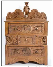  ?? Courtesy of Historic Arkansas Museum ?? Chest of drawers, Samuel G. French (1818-1910), Fort Smith and Greenwood, Miss., circa 1865, poplar and maple, Collection of Historic Arkansas Museum, Arkansas Natural and Cultural Resources Council Purchase