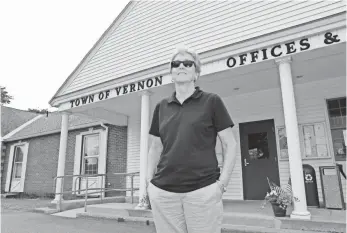  ?? MARK VERGARI, THE JOURNAL NEWS ?? Patty O’Donnell, chairwoman of the Select Board of Vernon, Vt., says the town couldn’t wait for someone else, some “white knight” to ride along and solve its problems.