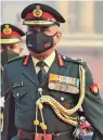  ?? — PTI ?? New Vice-Chief of Army Staff Lt. Gen. Manoj Pande arrives to receive a guard of honour at South Block in New Delhi on Tuesday.