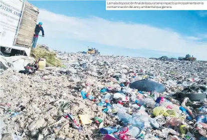  ??  ?? La mala disposició­n final de basura tiene impacto principalm­ente en la contaminac­ión del aire y ambiental que genera.