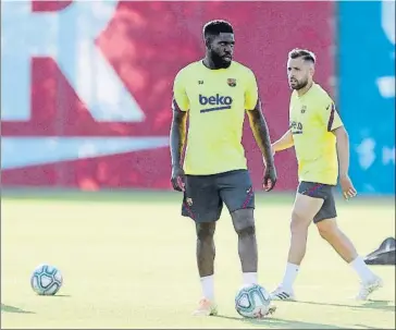  ?? FOTO: FCB ?? Samuel Umtiti entró en la lista tras recibir el alta después del entrenamie­nto, aunque Ronald Araujo apunta a titular