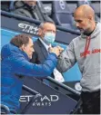  ?? FOTO: DPA ?? Man kennt und schätzt sich: Thomas Tuchel (li.), Pep Guardiola.