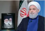  ??  ?? Iran’s President Hassan Rouhani addresses the nation in a televised speech in Tehran on Monday.