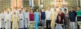  ??  ?? AT THE USJ-R MOUNT CARMEL PARISH. Rev. Father Rafael Cabarles with the OAR Religious Community and the past lay administra­tors.