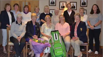  ??  ?? Tony O’Neill’s Captain’s prize to the ladies presentati­on in Wexford. Back (from left): Patricia Hanton (back nine), Patricia Boyd (fifth), Mary Cashe (fourth), Noreen Power (nine-hole), Irene Bolger (Cat. A), Mary Maguire (Super Senior), Leonie...