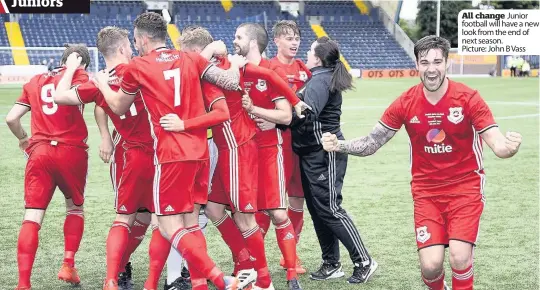  ??  ?? All change Junior football will have a new look from the end of next season. Picture: John B Vass