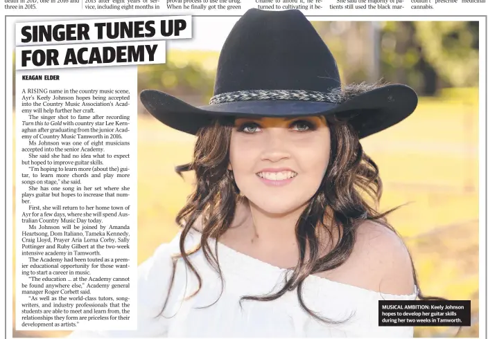  ??  ?? MUSICAL AMBITION: Keely Johnson hopes to develop her guitar skills during her two weeks in Tamworth.