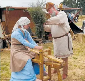  ?? Photo / Supplied ?? A demonstrat­ion of craft-making at a Viking Festival in Norsewood.