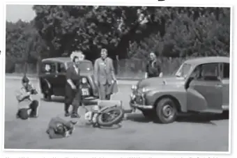  ?? ?? Many skilfully staged accidents like this one added drama to the 1955 Victor Horsman road safety film which gives an absorbing look at the road and traffic conditions of 1955.
Rode Safely,