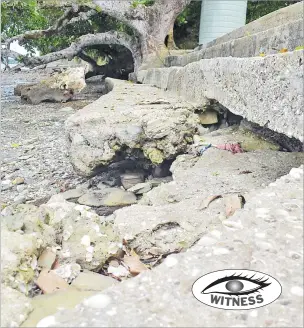  ?? Picture: JONA KONATACI ?? This section of the sea wall at Nakalawaca Village in Namara, Tailevu needs to be fixed.