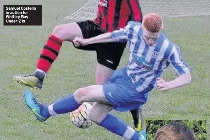  ??  ?? Samuel Costello in action for Whitley Bay Under-21s