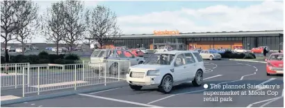  ??  ?? The planned Sainsbury’s supermarke­t at Meols Cop retail park