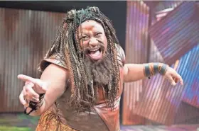  ?? PAUL RUFFOLO ?? James Carrington plays Lion in First Stage’s "The Wiz."