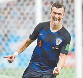  ?? Afp ?? O atacante Ivan Perisic comemora seu gol, o segundo da Croácia