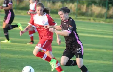  ??  ?? Aisling Frawley in action against Shelbourne before she was one of four Wexford players to depart for the World Student Games in Taipei later in the week.