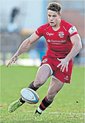  ??  ?? Reunited: Wales scrum-half Kieran Hardy (above) playing for Jersey Reds, and fly-half Callum Sheedy (left), also playing for the Reds, are both set to feature against England