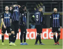  ?? AP ?? Inter Milan will now now play in the Europa League after failing to qualify from the Uefa Champions League group stage