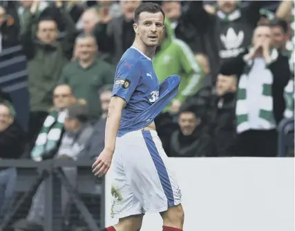  ??  ?? 0 Rangers’ Andy Halliday leaves the field as he is substitute­d before half-time at Hampden yesterday.