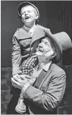  ?? BO ALLEN ?? Garrett Armstrong is Tiny Tim and Mike Lawler is Scrooge in the Theater Works production of "A Christmas Carol."