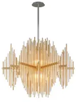  ??  ?? This undated photo provided by Corbett Lighting shows their Theory LED Pendant light.