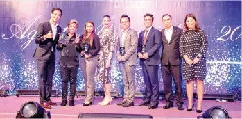  ??  ?? The award recipients with, from left, Hilton national office director of sales Leonard Lee, CTRIP Malaysia national director Stephanie Thong,World Mekka Tour admin executive Sara Bhatt, Hilton KK general manager Linda Pecoraro, Classic Holidays managing director Eason Wan, Hana Tour director Michael Lee, Hilton national office director of sales for leisure &amp; MICE Loh Kok Jin, and Hilton KK commercial manager Shona Labansing.