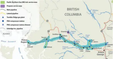  ?? PACIFIC NORTHERN GAS HANDOUT IMAGE ?? Pacific Northern Gas is planning an expansion of its existing natural gas pipeline between Summit Lake and Kitimat.