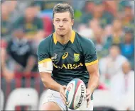  ??  ?? TOUGH TEST: Flyhalf Handre Pollard is expected to be included in the starting lineup for the Springboks