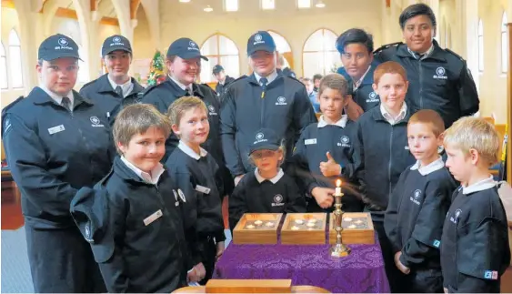  ?? Photos: Christine McKay ?? Dannevirke Order of St John Cadets new enrolments in St John the Baptist Anglican Church last Sunday afternoon.