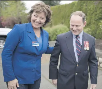  ?? THE CANADIAN PRESS/FILES ?? B.C. Liberal leader Christy Clark’s hopes of a majority government rides on Liberal candidate Jim Benninger coming out on top once absentee ballots are counted in the riding of Courtenay-Comox.