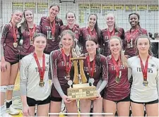  ?? SUPPLIED PHOTO ?? Bishop Tonnos Catholic Secondary School won a gold medal at the OFSAA girls volleyball championsh­ips March 9, the first in the school’s history.