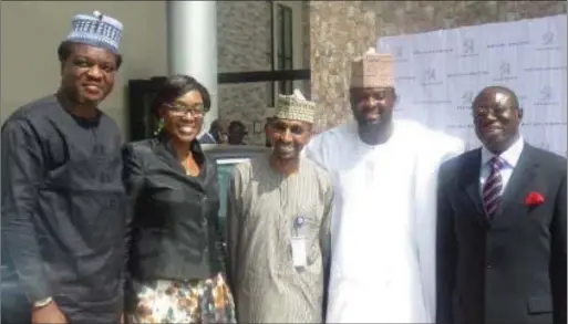  ??  ?? L-R: Managing Director, The Quotiented­ge, Seun Soyinka; Head of Marketing, PAN Nigeria, Shepuya Icha; Managing Director, PAN Nigeria, Ibrahim Boyi; Producer of October 1 movie and MD, Golden Effects, Kunle Afolayan; and General Manager Marketing and...