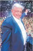  ?? FOTO: AFP ?? Andrés Manuel López Obrador holte die absolute Mehrheit der Stimmen in Mexiko.