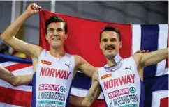  ?? FOTO: BILDBYRÅN NORWAY ?? En herlig seier for to brødre, Jakob Ingebrigts­en tok gull på 3000 meter i innendørs-em, Henrik tok bronse.