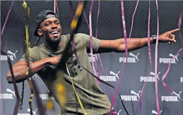  ??  ?? EL RELÁMPAGO ACLAMADO. Usain Bolt congregó a cientos de periodista­s en The Brewery, donde dio su primera rueda de prensa previa a los Mundiales de Londres.