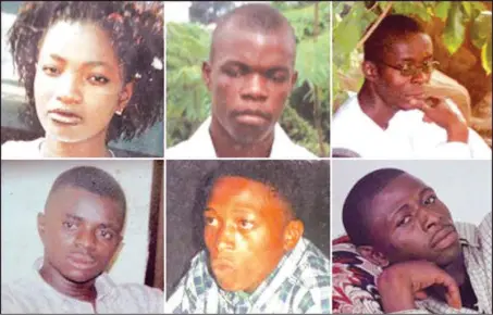  ??  ?? The six Igbo traders killed by policemen